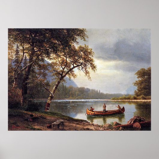 Zalm Vist op de Cascapediac Albert Bierstadt Poster (Voorkant)
