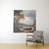 Zalm Vist op de Cascapediac Albert Bierstadt Wandkleed (In situ)