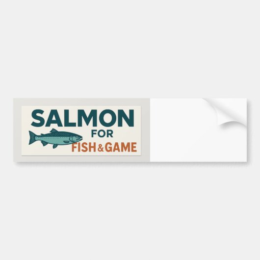 Zalm voor Vis & Game Bumpersticker (Voorkant)