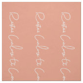 zalm wit Frans script kalm houden en doorgaan Stof (Swatch)