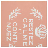 zalm wit Frans script kalm houden en doorgaan Stof (Swatch)