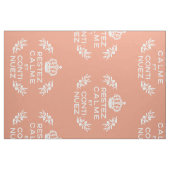 zalm wit Frans script kalm houden en doorgaan Stof (Fat Quarter)
