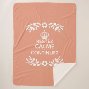 zalm witte olijftak Franse zin "Keep Calm" Sherpa Deken