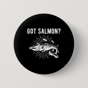 Zalm Zalm Vis Zalm Visser Gekregen Ronde Button 5,7 Cm
