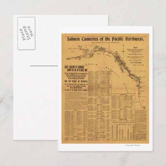Zalmconservenfabrieken van de Pacific Northwest Ma Briefkaart (Voorkant / Achterkant)