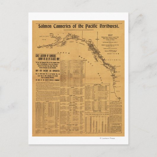 Zalmconservenfabrieken van de Pacific Northwest Ma Briefkaart (Voorkant)