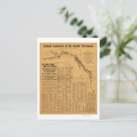 Zalmconservenfabrieken van de Pacific Northwest Ma Briefkaart (Staand voorkant)