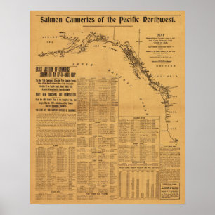 Zalmconservenfabrieken van de Pacific Northwest Ma Poster