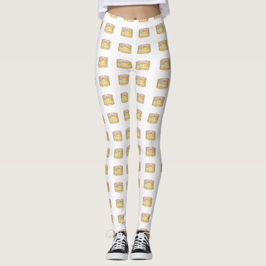 Zalmconservenpatroon Leggings (Voorkant)