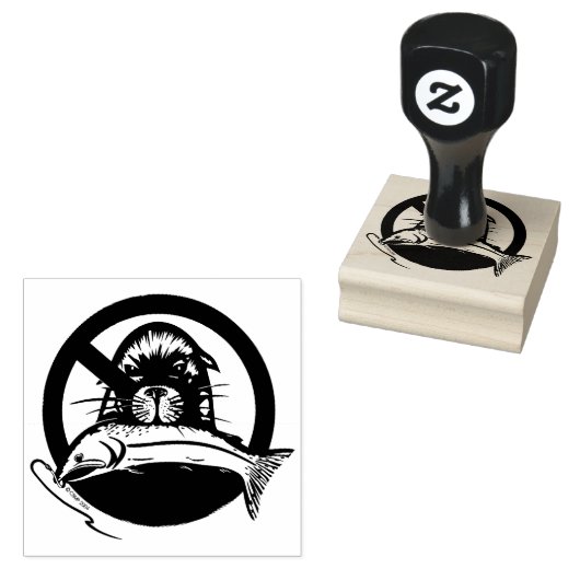 Zalmdief Custom 2" x 2" Rubber Stamp Rubberstempel (Gestempeld)