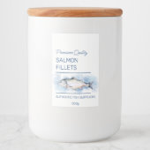 Zalmfilets Visproductetiket Voedselcontainer Etiket (Voorkant)