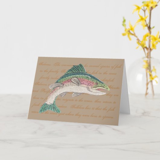 Zalmforel Gevist Vaderdag Kaart (Gele Bloem)