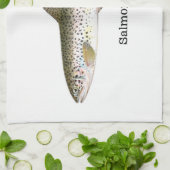 Zalmforel vis theedoek (Gevouwen)