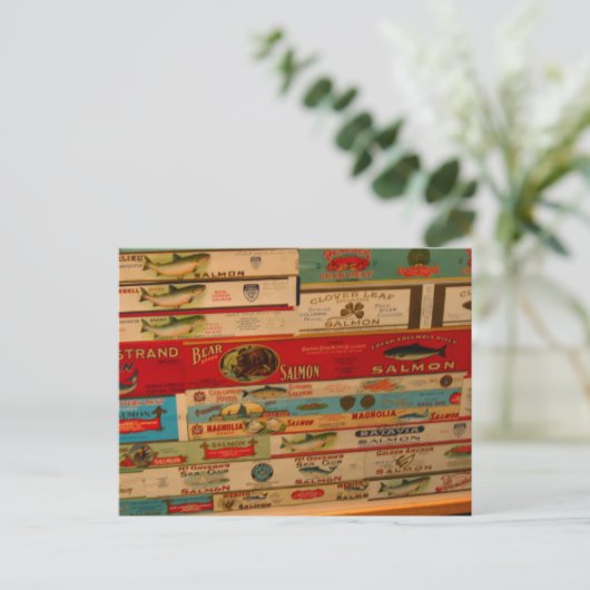 Zalmkanen briefkaart (Staand voorkant)