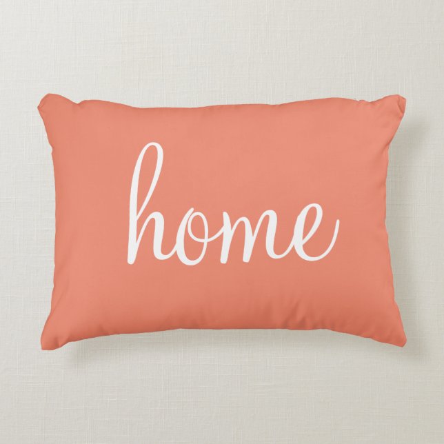 Zalmkleur "thuis", aangepast  accent kussen (Voorkant)