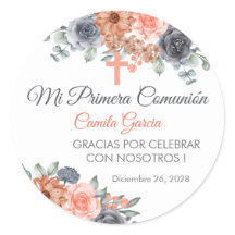 Zalmkleurige bloemen in Spaanse Eerste Communie