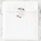 Zalmkleurige bloemen in Spaanse Eerste Communie Ronde Sticker (Tas)