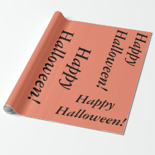 zalmkleurige Happy Halloween cursief script simp Cadeaupapier