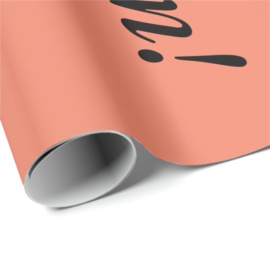 zalmkleurige Happy Halloween cursief script simp Cadeaupapier (Rol Hoek)