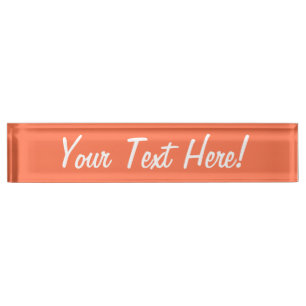 Zalmkoraalaccentkleur Klaar om aan te passen Naambordje