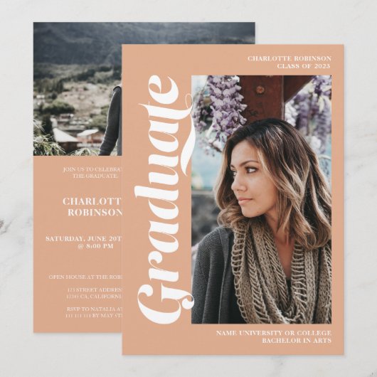 Zalmon afstuderen manuscript 3 foto afstuderen kaart (Voorkant / Achterkant)