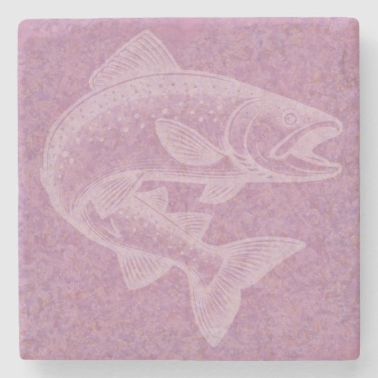 Zalmopgang Stenen Onderzetter (Voorkant)