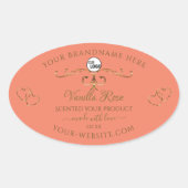 Zalmproductlabels Gold hart met Logo Ovale Sticker (Voorkant)
