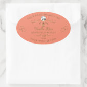 Zalmproductlabels Gold hart met Logo Ovale Sticker (Tas)