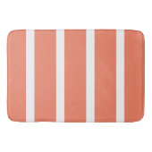 Zalmrood en wit Minimal Stripes Kantoor Badmat (Voorkant)