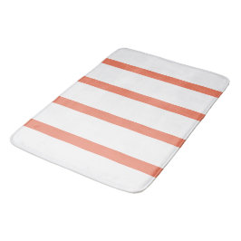 Zalmrood en wit Minimal Stripes Kantoor Badmat