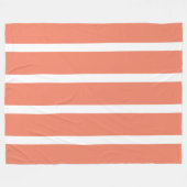 Zalmrood en wit Minimal Stripes Kantoor Fleece Deken (Voorkant (Horizontaal))