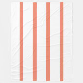 Zalmrood en wit Minimal Stripes Kantoor Fleece Deken (Voorkant)