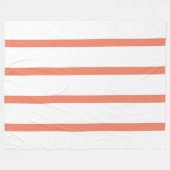 Zalmrood en wit Minimal Stripes Kantoor Fleece Deken (Voorkant (Horizontaal))