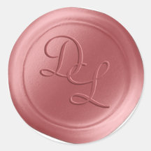 Zalmroze 2-letterige Monogram Wax Seal Stickers