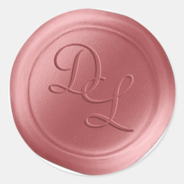Zalmroze 2-letterige Monogram Wax Seal Stickers