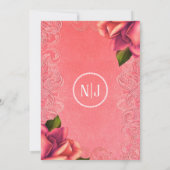 Zalmroze  Antiek Roos Elegante bruiloft Kaart (Achterkant)
