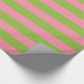 Zalmroze Apple Green Lrg Striped Wrapping Paper Cadeaupapier (Hoek)