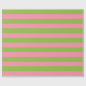 Zalmroze Apple Green Lrg Striped Wrapping Paper Cadeaupapier (Vlak)