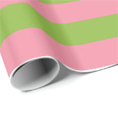 Zalmroze Apple Green Lrg Striped Wrapping Paper Cadeaupapier (Rol Hoek)