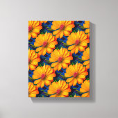 Zalmroze bloemenpatroon canvas afdruk (Voorkant)