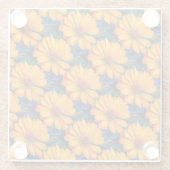 Zalmroze bloemenpatroon glazen onderzetter (Achterkant)