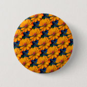 Zalmroze bloemenpatroon ronde button 5,7 cm (Voorkant)