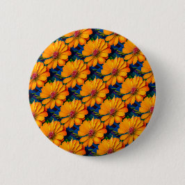 Zalmroze bloemenpatroon ronde button 5,7 cm