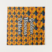 Zalmroze bloemenpatroon wandkleed (Voorkant (horizontaal))