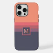  zalmroze donker Paarse kleurenblok iPhone Hoesje (Achterkant)