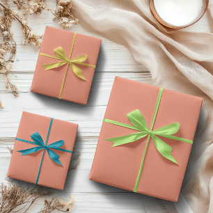 Zalmroze Effen Kleur   Klassiek   Elegant Inpakpapier Vel
