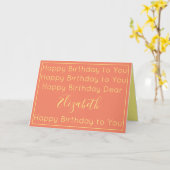 Zalmroze en gele Birthday Song Card Kaart (Gele Bloem)