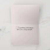 Zalmroze en goudFloral Wedding Folie Wenskaart (Binnenlaag)