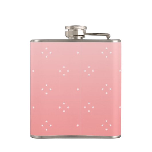 Zalmroze en rode harten heupfles (Achterkant)