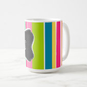 Zalmroze en seafoam Green;  alkbord Koffiemok (Voorkant rechts)